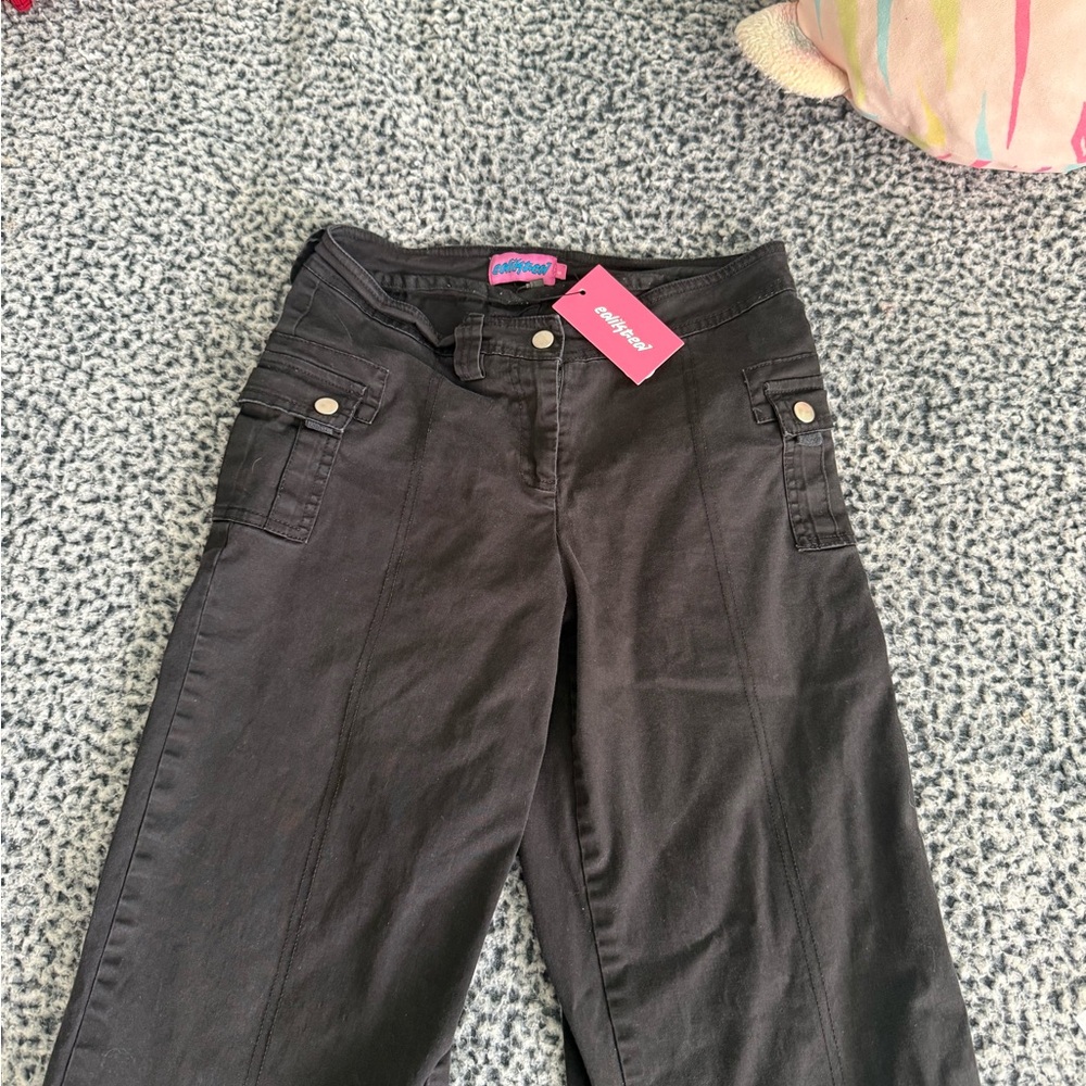 Edikted Black High-Waist Trousers